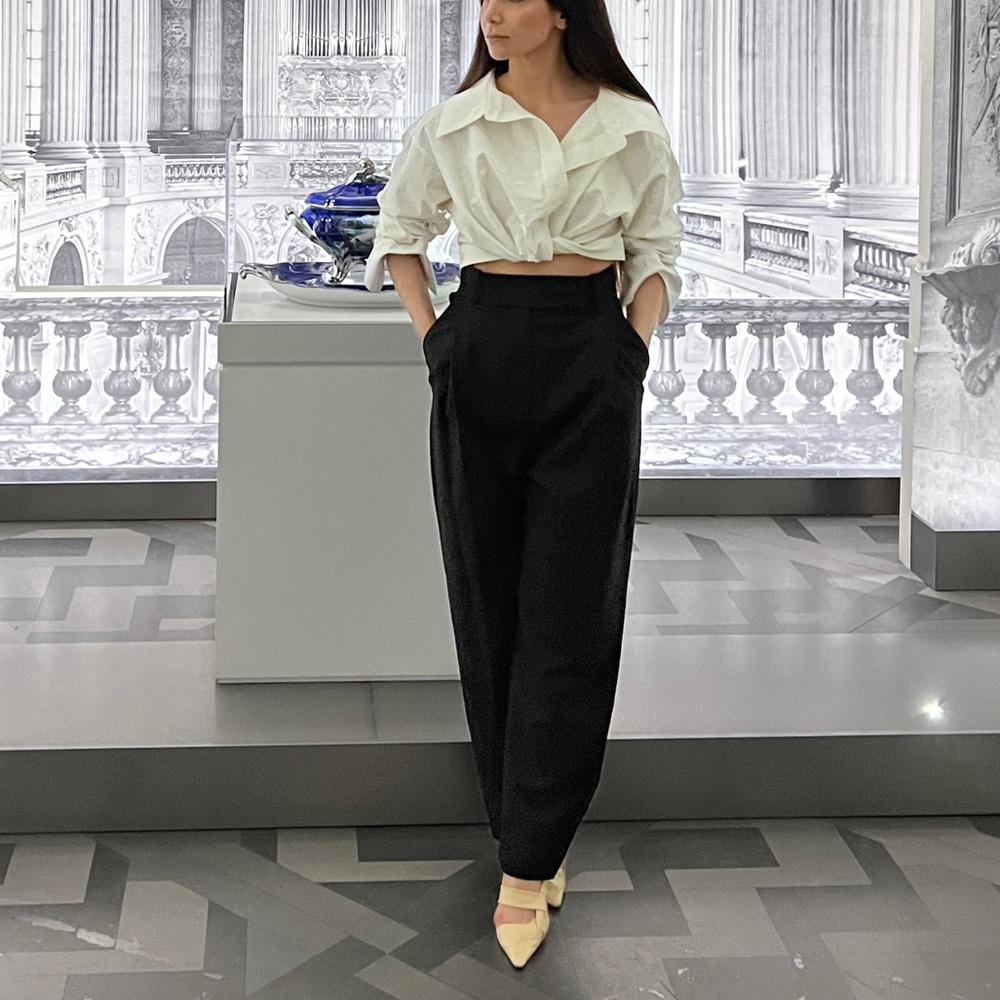 ALEXANDER WANG
Twist-front cropped cotton-blend poplin shirt